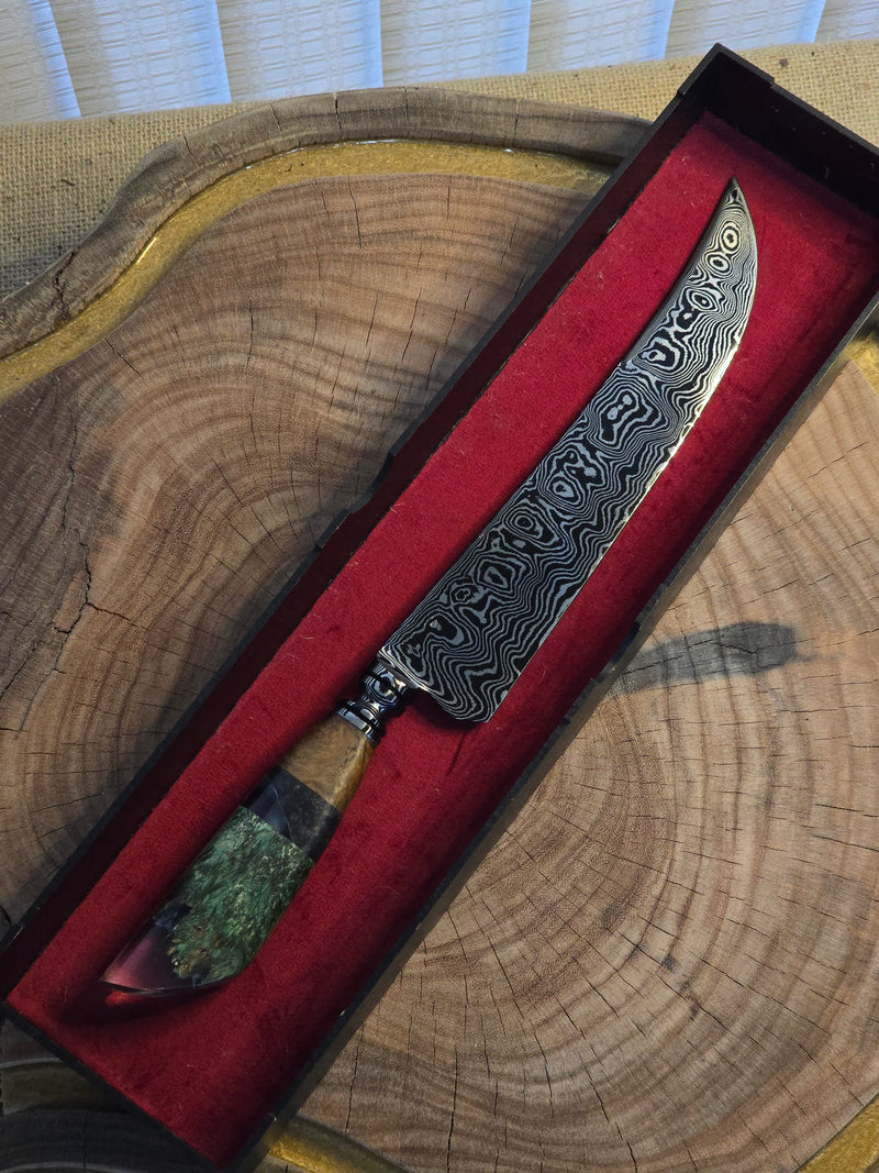 Faca Damasco com Cabo Fosforescente