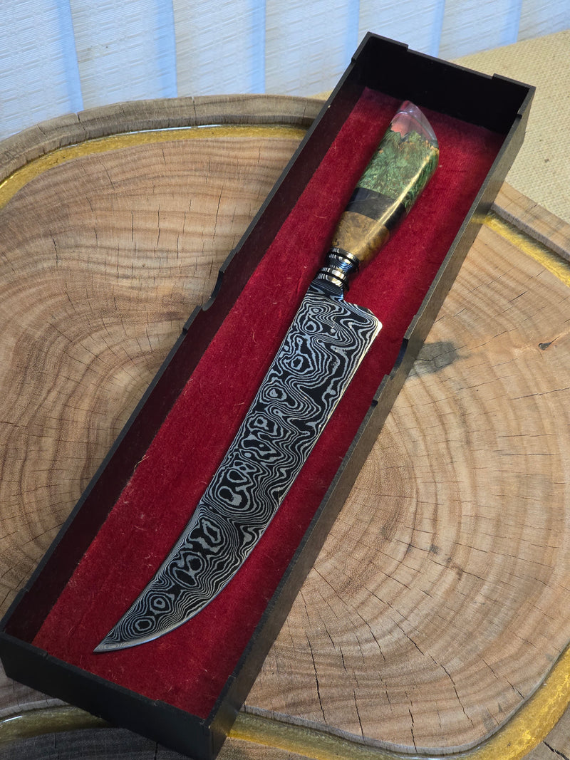 Faca Damasco com Cabo Fosforescente