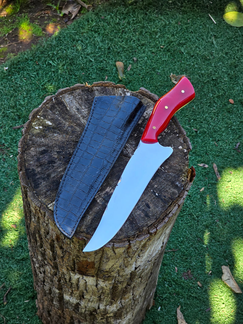 Faca Picanheira Resina Vermelha