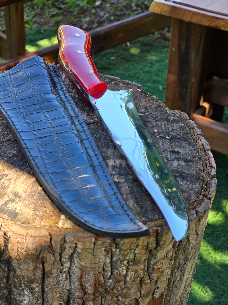 Faca Picanheira Resina Vermelha